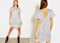 Sukienka mini srebrna cekinowa Mango r.S 36