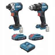 Zestaw Elektronarzędzi Erbauer 18V Wkrętarka Zakrętarka 2xbaterie ładowarka