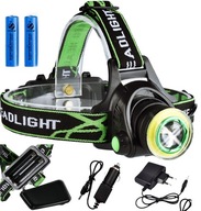 Latarka czołowa LED akumulatorowa | zoom, regulowana opaska | COB / T6