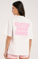 T-shirt oversize glutes over dudes Gym Glamour xxs/xs biały