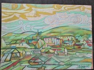 7770) KUBIZM PASTEL KRAJOBRAZ