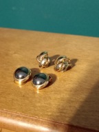 Damskie klipsy w kolorze złota- 2 pary