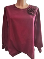 Bluzka z różą w kolorze bordowym r. XXXL
