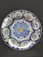 Szkliwiony talerz ceramiczny Włocławek na ścianę