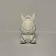 Brelok 3D królik low-poly z PLA+ – biały brelok drukowany 3D handmade