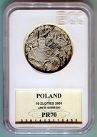 10 zł Jan III Sobieski, 2001 w Slabie GCN PR70 AG 925