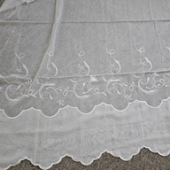 Firana/firanka/tkanina, woal haftowany w kolorze ecru, Blk-a