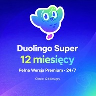 Duolingo Super 12 Miesięcy - Pełna Wersja Premium - 24/7