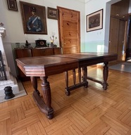 stary stoł neorenesansowy, rozkładany, po rozłozeniu 260 cm