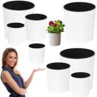 DONICZKA DONICA + WKŁAD BIAŁA OKRĄGŁA DUŻA OGRODOWA DO SALONU NOWOCZESNA