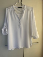 38 40 Atmosphere biała bluzka rękaw 3/4 koronka