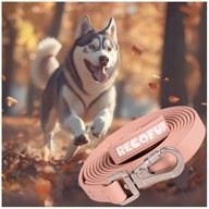 Smycz TRENINGOWA dla PSA RÓŻOWA 10m, WODOODPORNA MOCNA zapięcie z BLOKADĄ