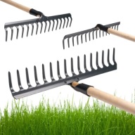 GRABIE OGRODOWE METAL 16 ZĘBÓW DO TRAWY 42 x 153cm