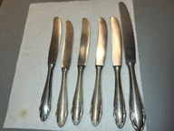 STARE ŁADNE SZTUĆCE = POSREBRZANE NOŻE OBIADOWE 5 + 1