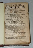 Oficja Świętych św. Metropolitarny Kościół Praski 1724 r