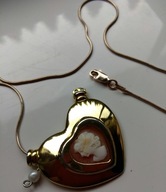 KAMEA serce w sercu złoty naszyjnik wisiorek srebro 925 pozłacane