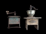 2x Przedwojenne Młynki do Kawy – LEINBROCK-WERKE i HAHA – Sygnowane Antyk