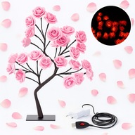 LAMPKA LED DRZEWKO Z RÓŻ PREZENT DLA DZIEWCZYNY OZDOBA NA WALENTYNKI
