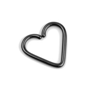 Kolczyk do ucha serce z niobu rozginane 1,2/13 mm dla alergików czarne