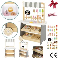 Drewniana Lodziarnia na kółkach - ZESTAW XXL - 40 DODATKÓW! #PREZENTOWY HIT