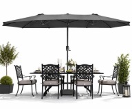 PARASOL OGRODOWY DUŻY XXL PODWÓJNY ROZKŁADANY UV80+ POKROWIEC 445 X 264 CM