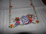 Bieżnik z kolorowym haftem , wielkanoc - 36 cm x 88 cm