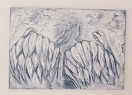 Duży OBRAZ OLEJNY 100x70 "Bunt Anioła" A. Reut Certyfikat.