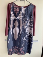 34 XS 36 S jedwabna sukienka wzór z przodu jedwab Solar