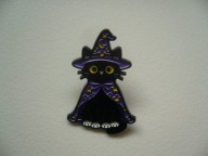 PIN PRZYPINKA BROSZKA CZARNY KOT KOTEK CZARODZIEJ