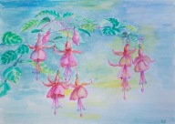 KWIATKI akwarela papier A4