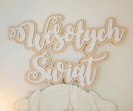 Napis WESOŁYCH ŚWIĄT rekwizyt do sesji świątecznej