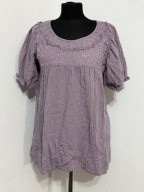 244 Vero moda delikatny fiolet haftowane kwiaty buffki boho romantyczna M