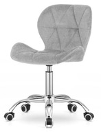 KRZESŁO OBROTOWE LUGANO| Szare regulowane| chromowana noga