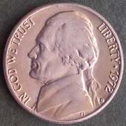 5 centów - 1972 "D" USA - T. Jefferson - Denver