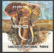 Tanzania Mi. 1614 bl 228 czyste ** fauna słoń ssak