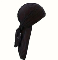Durag Chusta Bandana na głowę Czarna Turban Rap Prezent