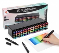 Profesjonalne Markery Pisaki DecoTime Dwustronne Etui PREZENT 80 sztuk XXL