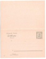 Karta pocztowa Bawaria „Antwort” – Königreich Bayern 2 Pf