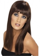 Długa brązowa peruka Glamour / Kostium Strój Karnawałowy