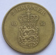Dania 2 korony 1953 - król Frederik IX