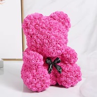 Miś z Róż (Wiele kolorów) – Elegancki Prezent na Walentynki i Ślub