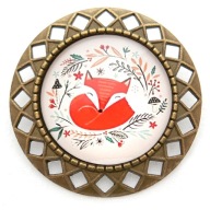 Broszka w stylu kawaii vintage uroczy ŚPIĄCY LIS przypinka LISEK na prezent