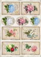 LEMONCRAFT papier ozdobny A4 VINTAGE TIME labels 2 - zestaw 5 sztuk