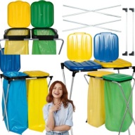 STELAŻ NA WORKI DO SEGREGACJI ŚMIECI – 2 STANOWISKA