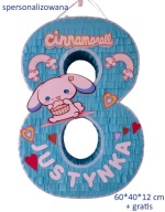 Piniata numer 8 (dowolny) /Cinnamoroll spersonalizowana XXL.Konfetti gratis