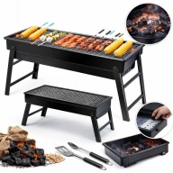 GRILL WĘGLOWY TURYSTYCZNY SKŁADANY PRZENOŚNY MINI WALIZKA Z UCHWYTEM MAŁY