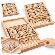 DREWNIANE SUDOKU PLANSZA GRA LOGICZNA EDUKACYJNA DLA DZIECI 3+ PREZENT