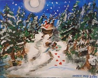 WOŚP - Malujemy dobro - obraz "Zgubione serca Mikołaja"