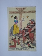 Bajka Królewna Śnieżka i siedmiu krasnoludków - przedwojenna pocztówka