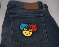 Naszywka Haftowana KOLOROWE KOTKI Kawaii – 9 x 7,5 cm